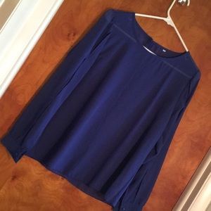 Blue cut-out blouse